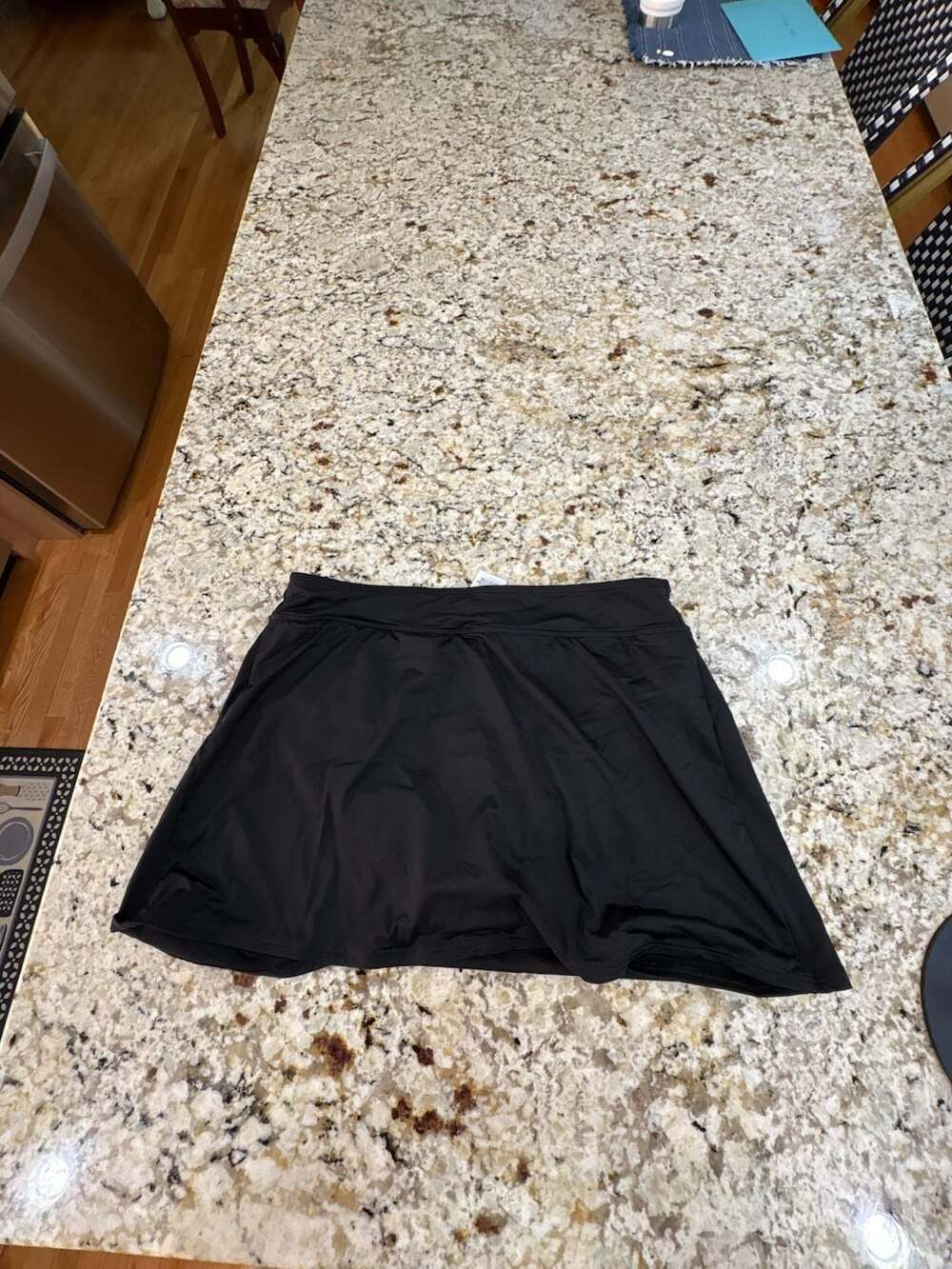Lands' End Swim Skirt Size 12 Black Flounce Skort